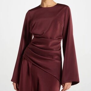 Veiled Collection Asymmetric Drape Top Fig